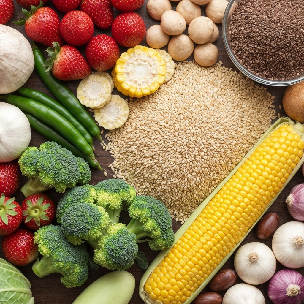 Diverse healthy foods